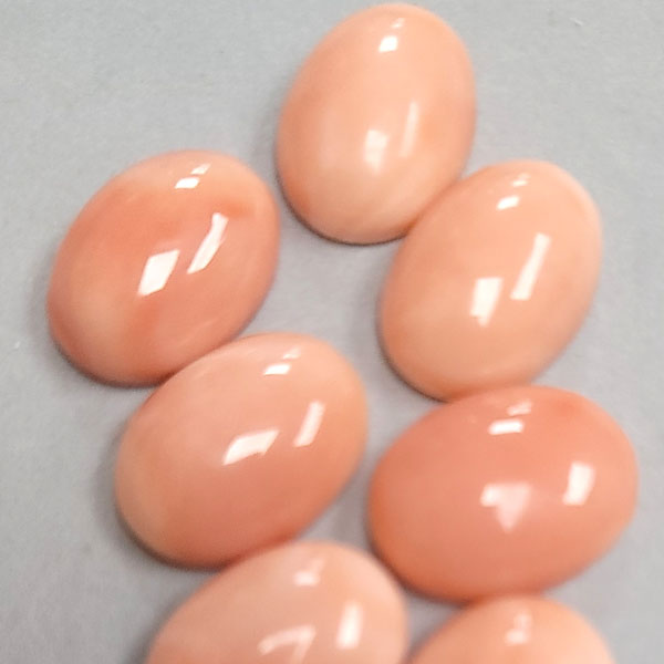 15x20MM OVAL CABOCHON  NATURAL PINK CORAL
